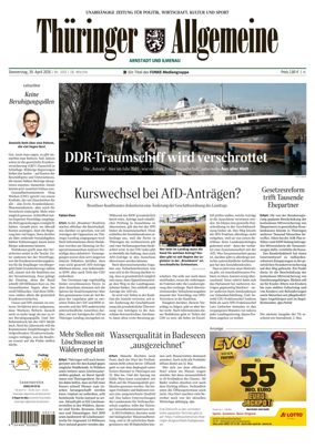 Cover of Thuringer Allgemeine (Arnstadt und Ilmenauz)