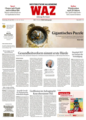 Cover of Westdeutsche Allgemeine Zeitung (Essen)