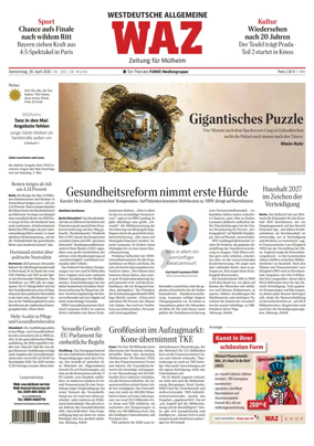 Cover of Westdeutsche Allgemeine Zeitung (Mulheim an der Ruhr)