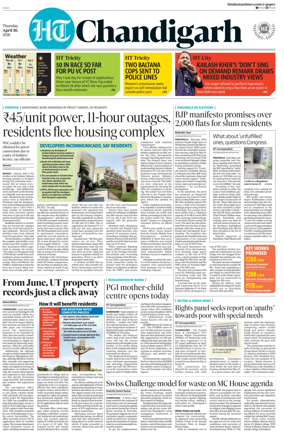 Cover of Hindustan Times (Chandigarh) - Live