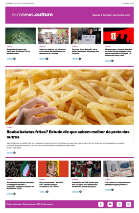 Cover of Euronews Culture and Sport (Portuguese)