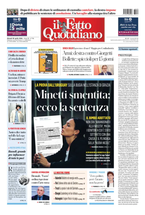 Cover of Il Fatto Quotidiano