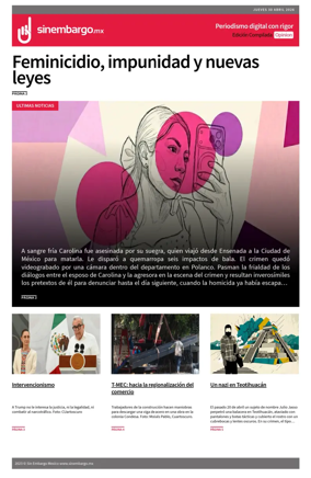 Cover of Sin Embargo Opinion