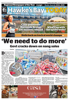 Cover of Hawke's Bay Today