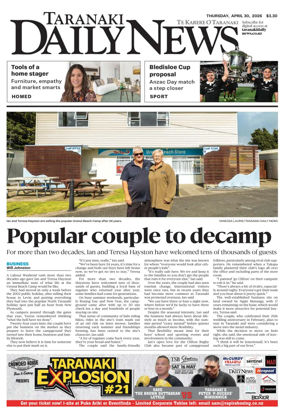 Cover of Taranaki Daily News