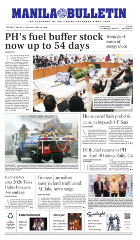 Cover of Manila Bulletin