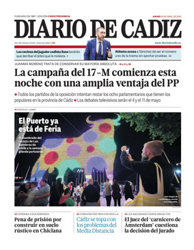 Cover of Diario de Cadiz
