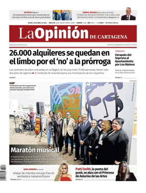Cover of La Opinion de Murcia (Cartagena)