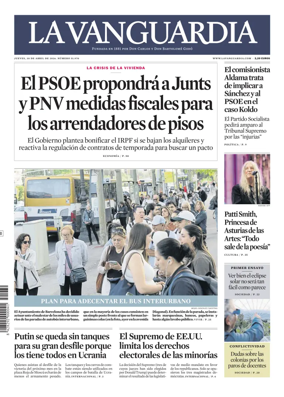 Cover of La Vanguardia