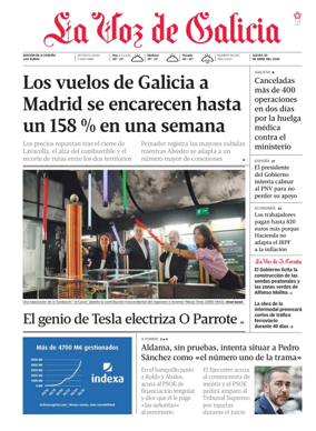 Cover of La Voz de Galicia (A Coruna)