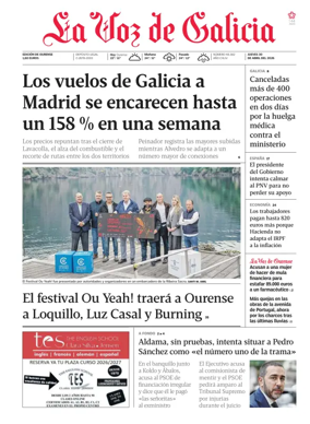 Cover of La Voz de Galicia (Ourense)