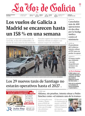 Cover of La Voz de Galicia (Santiago)