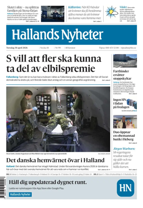 Cover of Hallands Nyheter