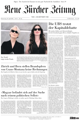Cover of Neue Zurcher Zeitung