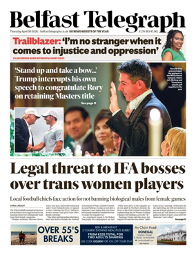 Cover of Belfast Telegraph