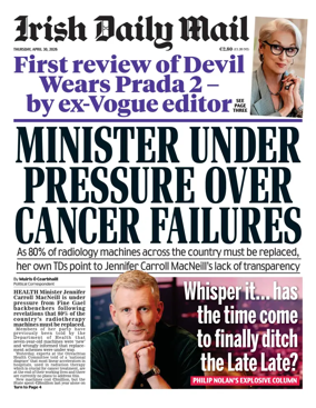 Cover of Irish Daily Mail