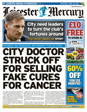 Cover of Leicester Mercury
