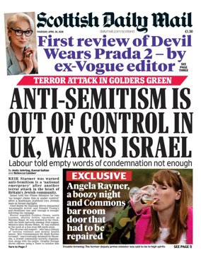 Cover of Scottish Daily Mail