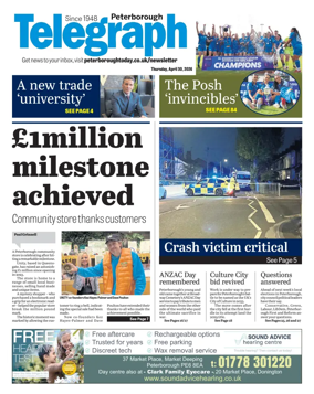 Cover of The Peterborough Evening Telegraph