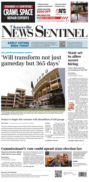 Cover of Knoxville News Sentinel