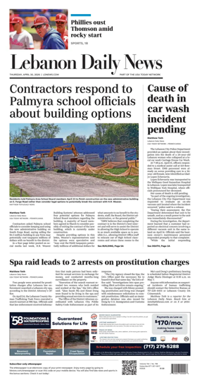 Cover of Lebanon Daily News