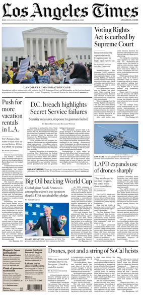Cover of Los Angeles Times