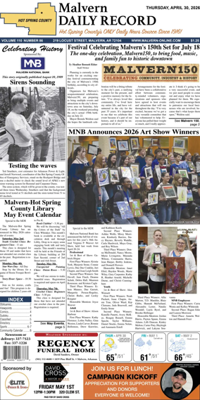 Cover of Malvern Daily Record