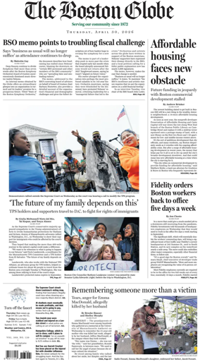 Cover of The Boston Globe