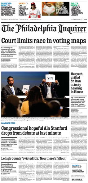 Cover of The Philadelphia Inquirer (South Jersey edition)