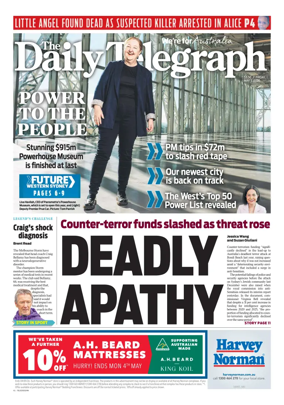 Cover of The Daily Telegraph (Sydney)