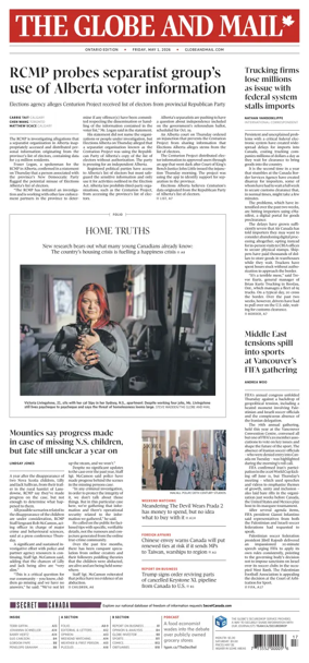 Cover of The Globe and Mail (Ontario Edition)