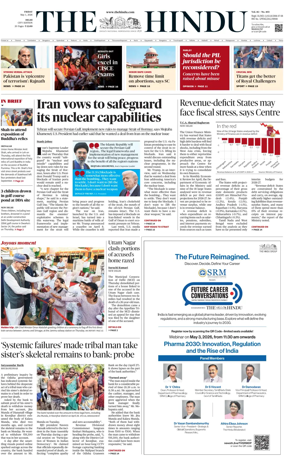 Cover of The Hindu (Delhi)