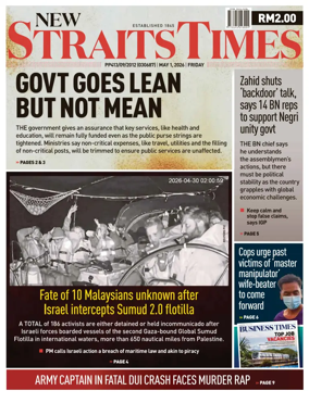 Cover of New Straits Times