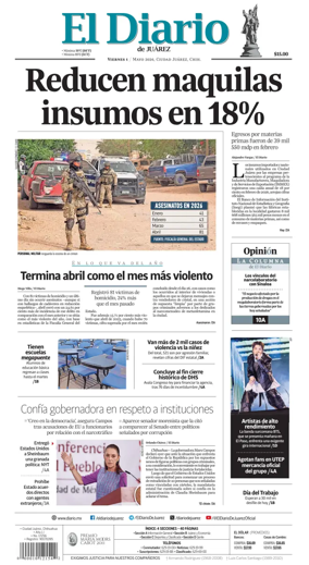 Cover of El Diario de Juarez