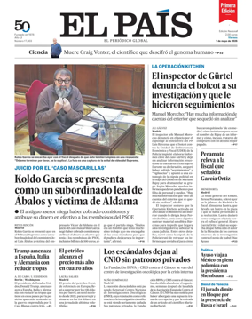Cover of EL PAIS primera edicion