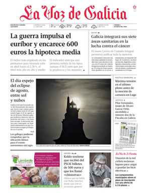Cover of La Voz de Galicia (A Coruna)