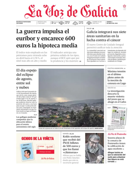 Cover of La Voz de Galicia (Pontevedra)