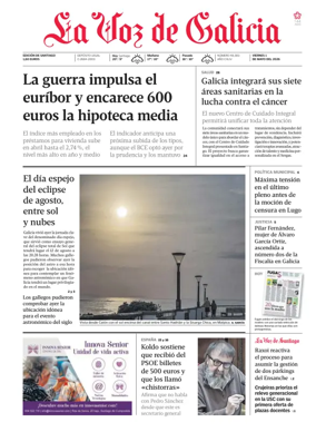 Cover of La Voz de Galicia (Santiago)