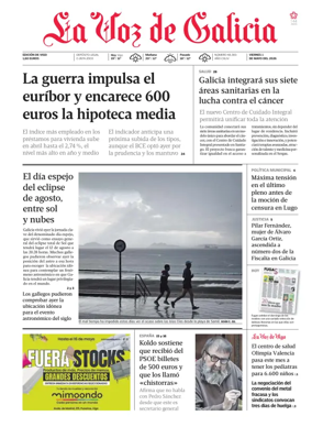 Cover of La Voz de Galicia (Vigo)