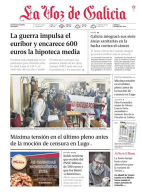 Cover of La Voz de Galicia (Viveiro)