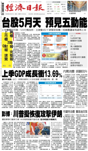 Cover of Economic Daily News (Taiwan)
