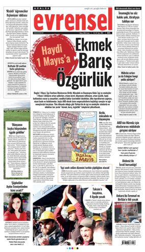 Cover of Evrensel Gazetesi