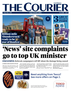 Cover of The Courier & Advertiser (Angus and Dundee)