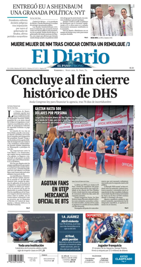 Cover of El Diario de El Paso