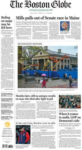 Cover of The Boston Globe