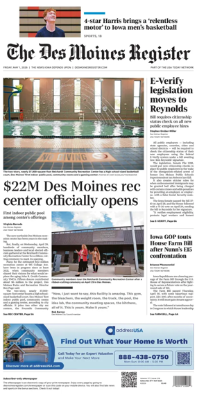 Cover of The Des Moines Register