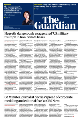Cover of The Guardian (USA)