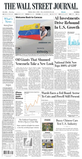 Cover of The Wall Street Journal