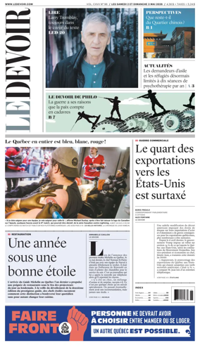 Cover of Le Devoir