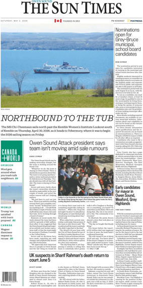 Cover of The Sun Times (Owen Sound)